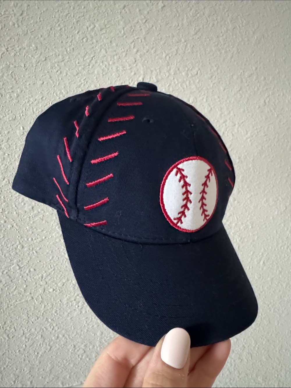 Starting Out Navy Baseball Cap with Red Stitching